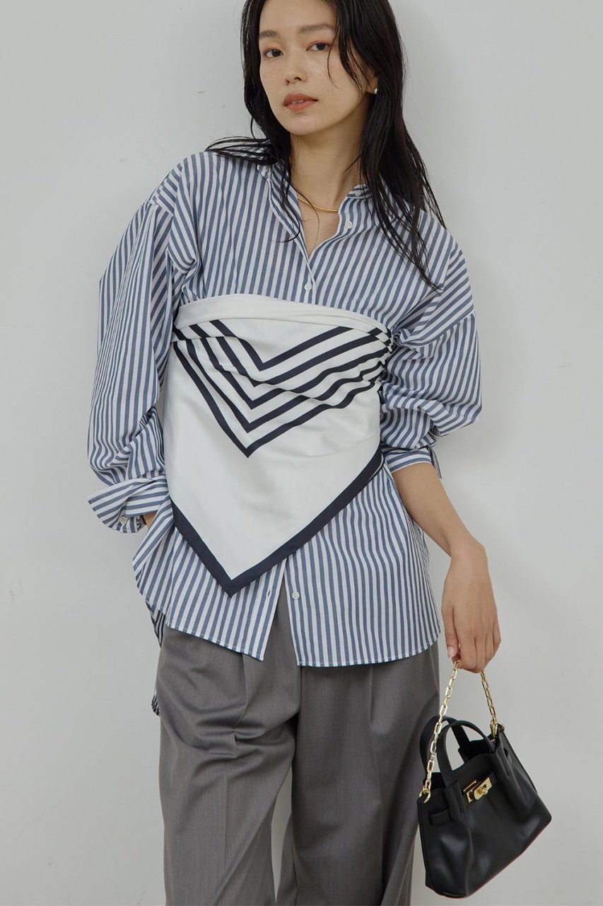 【ガリャルダガランテ/GALLARDAGALANTE】の【MANAKAコラボ】スカーフセットシャツ 人気、トレンドファッション・服の通販 founy(ファニー) 　ファッション　Fashion　レディースファッション　Fashion for Women　トップス・カットソー　Cut & Sew Tops　シャツ・ブラウス・オフィスカジュアル　Elegant Blouses & Button-Ups　2026年　2026　おすすめ　Recommended / Our Picks　コラボ　Collaboration, Collab　スカーフ　Scarf, Neckwear　スリーブ　Sleeve, Long Sleeve / Short Sleeve　バランス　Balance, Style Balance　ロング　Long, Long-Length　夏　Summer　春　Spring　S/S・春夏　SS, Spring/Summer, Warm Season　長袖　Long Sleeve, Full Sleeve　 other-1|ID: prp329100004827206 ipo3291000000035125474