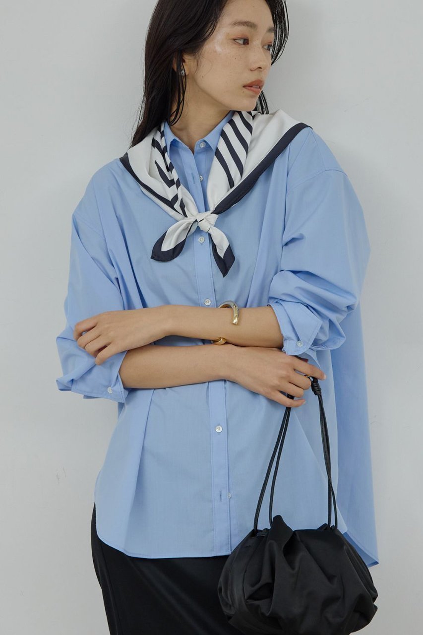 【ガリャルダガランテ/GALLARDAGALANTE】の【MANAKAコラボ】スカーフセットシャツ インテリア・キッズ・メンズ・レディースファッション・服の通販 founy(ファニー) 　ファッション　Fashion　レディースファッション　Fashion for Women　トップス・カットソー　Cut & Sew Tops　シャツ・ブラウス・オフィスカジュアル　Elegant Blouses & Button-Ups　2026年　2026　おすすめ　Recommended / Our Picks　コラボ　Collaboration, Collab　スカーフ　Scarf, Neckwear　スリーブ　Sleeve, Long Sleeve / Short Sleeve　バランス　Balance, Style Balance　ロング　Long, Long-Length　夏　Summer　春　Spring　S/S・春夏　SS, Spring/Summer, Warm Season　長袖　Long Sleeve, Full Sleeve　サックスブルー|ID: prp329100004827206 ipo3291000000035774909
