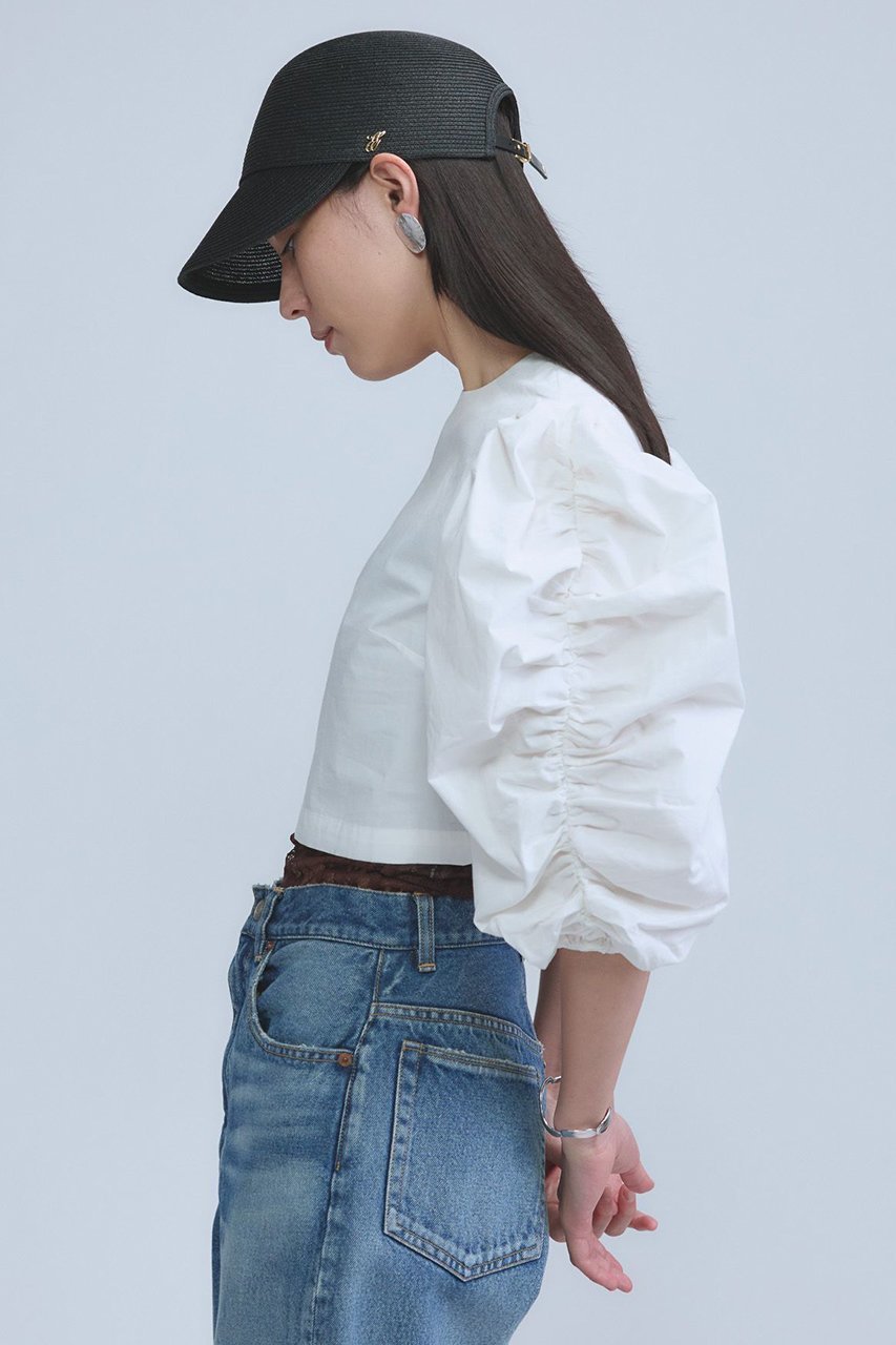 【カオス/Chaos】の【Dhruv Kapoor】ルーシュドスリーブブラウス 人気、トレンドファッション・服の通販 founy(ファニー) 　ファッション　Fashion　レディースファッション　Fashion for Women　トップス・カットソー　Cut & Sew Tops　シャツ・ブラウス・オフィスカジュアル　Elegant Blouses & Button-Ups　イタリア　Italy　インド　Indian Textile　春　Spring　コレクション　Collection, Seasonal Line　ショート　Short, Short Length　スリーブ　Sleeve, Long Sleeve / Short Sleeve　フェミニン　Feminine, Girly　別注　Limited Edition, Custom Order　ミックス　Mix, Mixed Style　ミラノ　Milano Style, Italian-Inspired　S/S・春夏　SS, Spring/Summer, Warm Season　夏　Summer　2026年　2026　 other-1|ID: prp329100004827213 ipo3291000000035774917