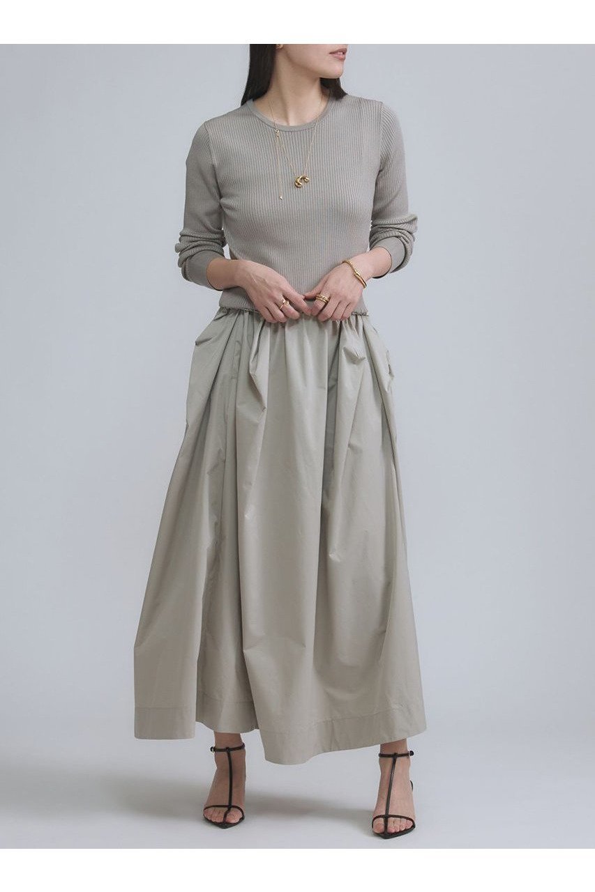 【カオス/Chaos】のエルヴァンワンピース インテリア・キッズ・メンズ・レディースファッション・服の通販 founy(ファニー) 　ファッション　Fashion　レディースファッション　Fashion for Women　ワンピース　Dresses　チュニック　Tunic Tops & Dresses　2026年　2026　エレガント 上品　Elegant　ギャザー　Gathered, Ruffled　チュニック　Tunic, Long Top　ドッキング　Docking, Mixed Material　バランス　Balance, Style Balance　フィット　Fit, Slim Fit　ロング　Long, Long-Length　夏　Summer　春　Spring　S/S・春夏　SS, Spring/Summer, Warm Season　グレー|ID: prp329100004827217 ipo3291000000035125576