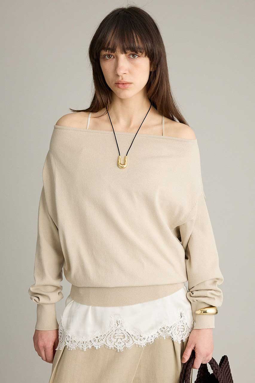 【ブリル/BRILL】のオフショルダープルオーバー 人気、トレンドファッション・服の通販 founy(ファニー) 　ファッション　Fashion　レディースファッション　Fashion for Women　トップス・カットソー　Cut & Sew Tops　ニット　Knit Tops & Sweaters　カジュアルプルオーバー・ニットトップス　Pullovers & Knit Tops / Casual Pullovers　2026年　2026　コンパクト　Compact, Small Size　ストレッチ　Stretch, Stretchy Fabric　夏　Summer　春　Spring　S/S・春夏　SS, Spring/Summer, Warm Season　軽量　Lightweight, Ultra Light　other-2|ID: prp329100004827224 ipo3291000000035125645