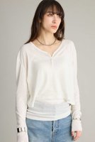 【ブリル/BRILL】のシアーヘンリーロングスリーブ 人気、トレンドファッション・服の通販 founy(ファニー) ファッション Fashion レディースファッション Fashion for Women トップス・カットソー Cut & Sew Tops シャツ・ブラウス・オフィスカジュアル Elegant Blouses & Button-Ups ロングTシャツ・Tシャツ Longline T-Shirts & Tees カットソー・ベーシックTシャツ Cut-and-Sewn Tops / Stretch Tees & Basics 2026年 2026 ウォーム Warm Fabric シアー Sheer, See-Through スリーブ Sleeve, Long Sleeve / Short Sleeve ロング Long, Long-Length 夏 Summer 春 Spring S/S・春夏 SS, Spring/Summer, Warm Season |ID:prp329100004827226