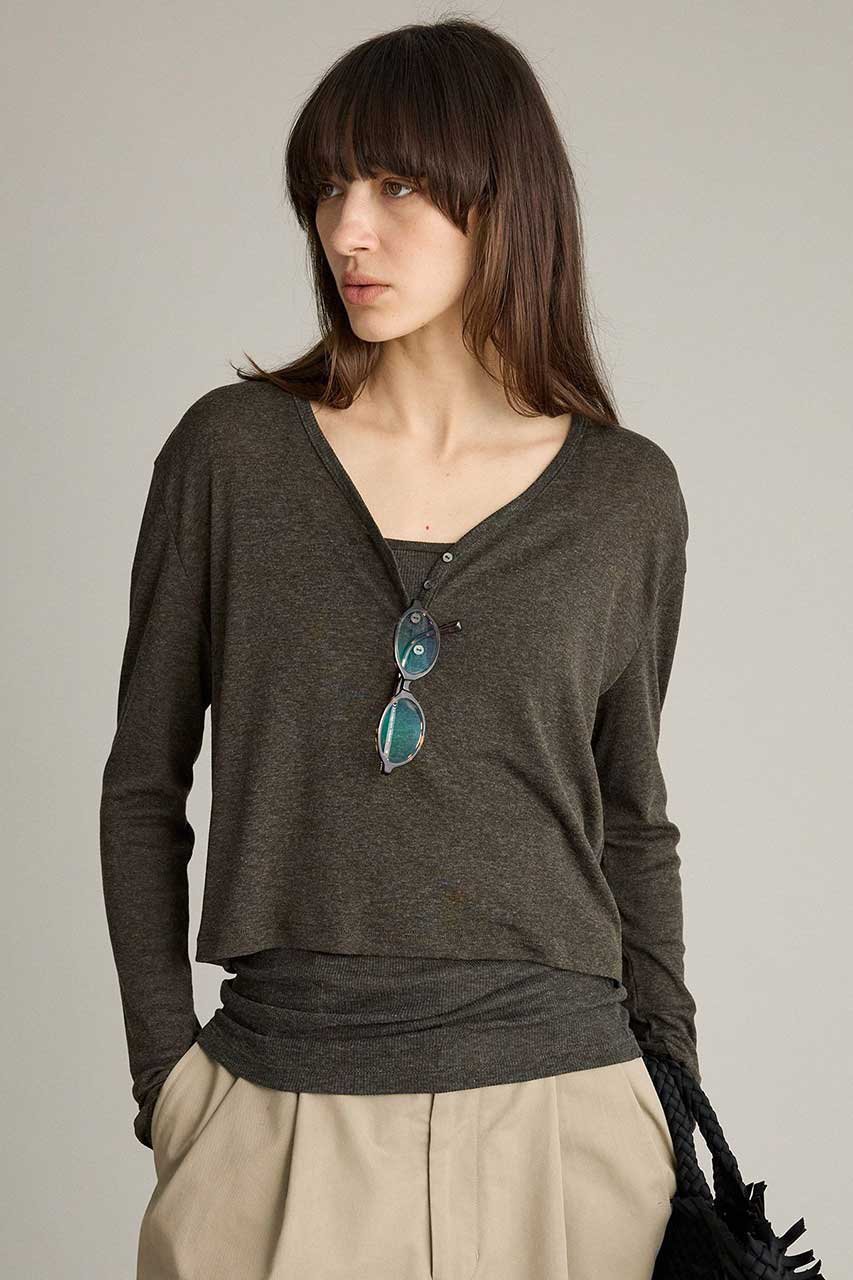 【ブリル/BRILL】のシアーヘンリーロングスリーブ インテリア・キッズ・メンズ・レディースファッション・服の通販 founy(ファニー) ファッション Fashion レディースファッション Fashion for Women トップス・カットソー Cut & Sew Tops シャツ・ブラウス・オフィスカジュアル Elegant Blouses & Button-Ups ロングTシャツ・Tシャツ Longline T-Shirts & Tees カットソー・ベーシックTシャツ Cut-and-Sewn Tops / Stretch Tees & Basics 2026年 2026 ウォーム Warm Fabric シアー Sheer, See-Through スリーブ Sleeve, Long Sleeve / Short Sleeve ロング Long, Long-Length 夏 Summer 春 Spring S/S・春夏 SS, Spring/Summer, Warm Season ブラウン|ID: prp329100004827226 ipo3291000000035125659