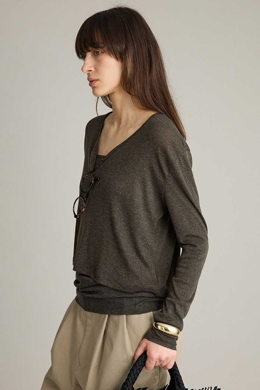 【ブリル/BRILL】のシアーヘンリーロングスリーブ 人気、トレンドファッション・服の通販 founy(ファニー) ファッション Fashion レディースファッション Fashion for Women トップス・カットソー Cut & Sew Tops シャツ・ブラウス・オフィスカジュアル Elegant Blouses & Button-Ups ロングTシャツ・Tシャツ Longline T-Shirts & Tees カットソー・ベーシックTシャツ Cut-and-Sewn Tops / Stretch Tees & Basics 2026年 2026 ウォーム Warm Fabric シアー Sheer, See-Through スリーブ Sleeve, Long Sleeve / Short Sleeve ロング Long, Long-Length 夏 Summer 春 Spring S/S・春夏 SS, Spring/Summer, Warm Season other-2|ID: prp329100004827226 ipo3291000000035125660