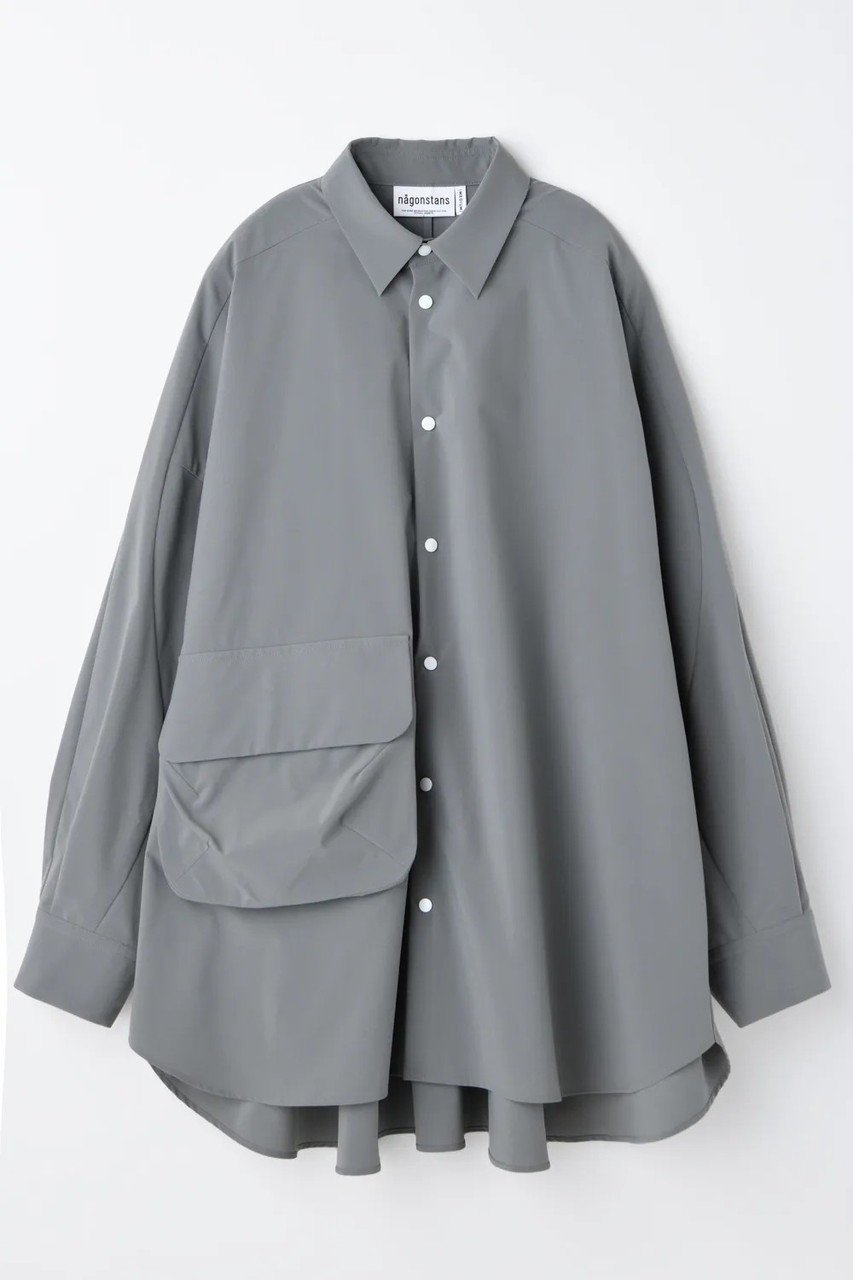 【ナゴンスタンス/nagonstans】のwave seam shirt インテリア・キッズ・メンズ・レディースファッション・服の通販 founy(ファニー) 　ファッション　Fashion　レディースファッション　Fashion for Women　トップス・カットソー　Cut & Sew Tops　シャツ・ブラウス・オフィスカジュアル　Elegant Blouses & Button-Ups　春　Spring　ストレッチ　Stretch, Stretchy Fabric　スリーブ　Sleeve, Long Sleeve / Short Sleeve　セットアップ　Set-Up, Coordinated Outfit　タフタ　Taffeta, Structured Fabric　ドット　Polka Dot, Dot Pattern　フラップ　Flap, Flap Pocket　ポケット　Pocket, Pocket Detail　ポシェット　Pochette, Mini Bag　メンズ　Men's, Menswear　ロング　Long, Long-Length　S/S・春夏　SS, Spring/Summer, Warm Season　夏　Summer　2026年　2026　Cloud|ID: prp329100004827239 ipo3291000000035890006