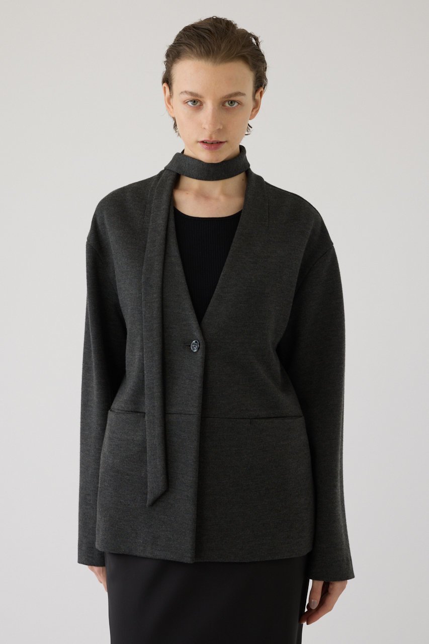 【リムアーク/RIM.ARK】の【1/14 10:00販売開始】Double face tie jacket/ジャケット インテリア・キッズ・メンズ・レディースファッション・服の通販 founy(ファニー) 　ファッション　Fashion　レディースファッション　Fashion for Women　アウター　Coat / Outerwear Collection　レディースジャケット・軽アウター　Jackets　春　Spring　カットソー　Cut and Sewn Top　カーディガン　Cardigan, Knitwear　ジャケット　Jacket, Outerwear　ダブル　Double, Double-Breasted　フェイス　Face, Facial Design　フォルム　Silhouette, Form　リラックス　Relax, Relaxed Fit　S/S・春夏　SS, Spring/Summer, Warm Season　夏　Summer　2026年　2026　グレー|ID: prp329100004827262 ipo3291000000035126139