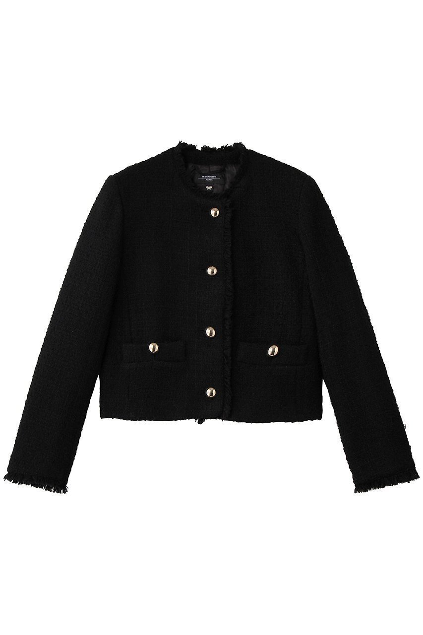 【マックスマーラ/Max Mara】の【Weekend Max Mara】AGAMI ツイードジャケット インテリア・キッズ・メンズ・レディースファッション・服の通販 founy(ファニー) 　ファッション　Fashion　レディースファッション　Fashion for Women　アウター　Coat / Outerwear Collection　レディースジャケット・軽アウター　Jackets　2026年　2026　ショート　Short, Short Length　シルバー　Silver, Metallic Silver　ジャケット　Jacket, Outerwear　ツイード　Twill, Twill Weave　フォーマル　Formal, Dressy　マニッシュ　Mannish, Boyish　モダン　Modern, Contemporary　ラグジュアリー　Luxury, Elegant　リュクス　Luxury, Elegant, High-End, Chic　夏　Summer　春　Spring　S/S・春夏　SS, Spring/Summer, Warm Season　ブラック|ID: prp329100004828044 ipo3291000000035468022