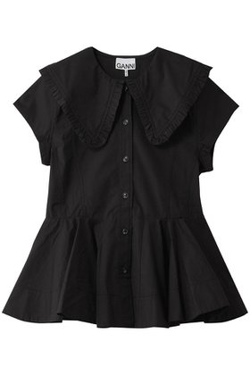 【ガニー/GANNI】のStretch Cotton ピーターパン カラー シャツ 人気、トレンドファッション・服の通販 founy(ファニー) ファッション Fashion レディースファッション Fashion for Women トップス・カットソー Cut & Sew Tops シャツ・ブラウス・オフィスカジュアル Elegant Blouses & Button-Ups 2026年 2026 ショート Short, Short Length スリーブ Sleeve, Long Sleeve / Short Sleeve フリル Frill, Ruffle ペプラム Peplum, Flared Hem 夏 Summer 春 Spring S/S・春夏 SS, Spring/Summer, Warm Season |ID:prp329100004828059