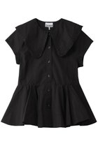 【ガニー/GANNI】のStretch Cotton ピーターパン カラー シャツ 人気、トレンドファッション・服の通販 founy(ファニー) ファッション Fashion レディースファッション Fashion for Women トップス・カットソー Cut & Sew Tops シャツ・ブラウス・オフィスカジュアル Elegant Blouses & Button-Ups 2026年 2026 ショート Short, Short Length スリーブ Sleeve, Long Sleeve / Short Sleeve フリル Frill, Ruffle ペプラム Peplum, Flared Hem 夏 Summer 春 Spring S/S・春夏 SS, Spring/Summer, Warm Season thumbnail ブラック|ID: prp329100004828059 ipo3291000000035921561