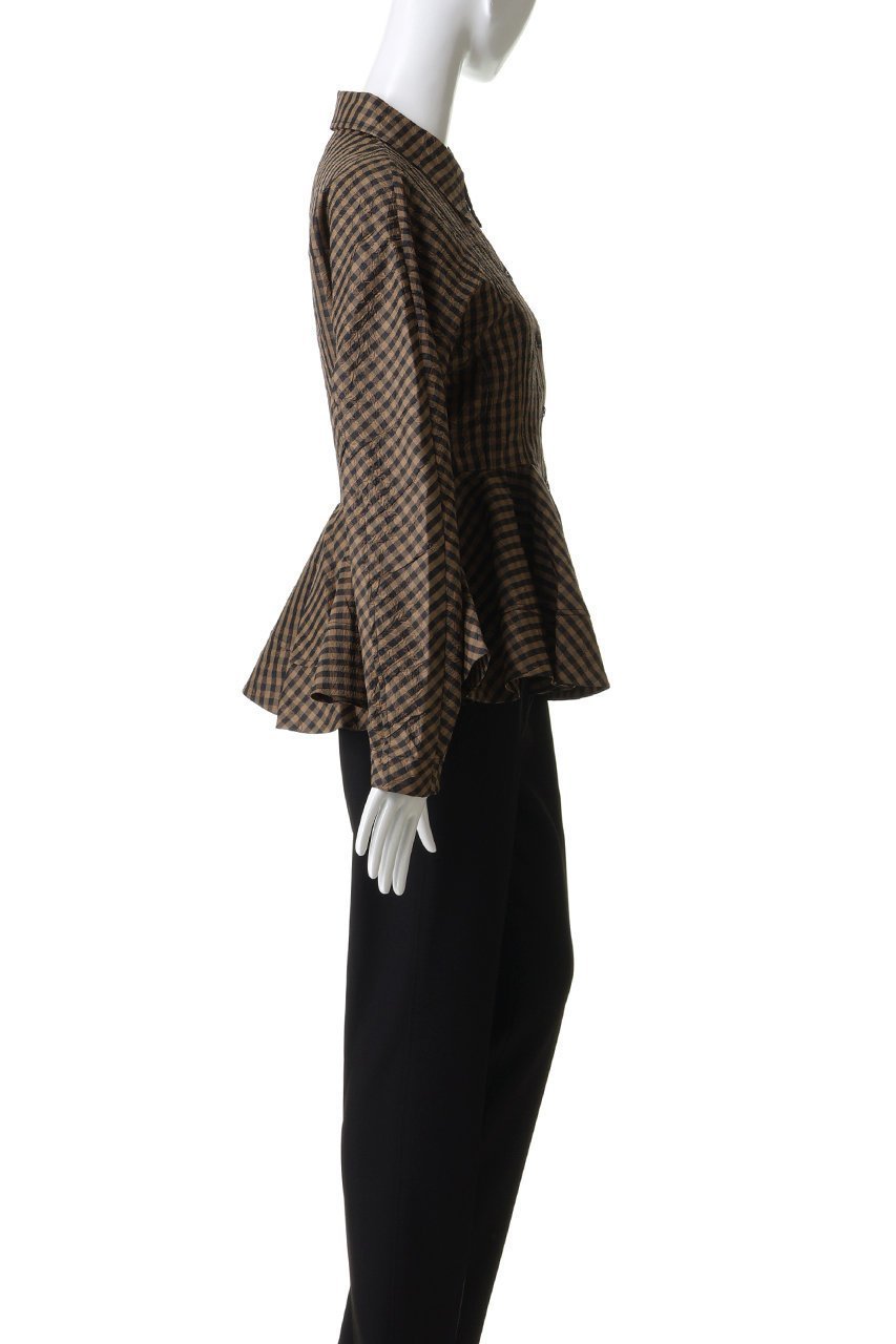 【ガニー/GANNI】のCrinkled Taffeta ペプラムシャツ 人気、トレンドファッション・服の通販 founy(ファニー) 　ファッション　Fashion　レディースファッション　Fashion for Women　トップス・カットソー　Cut & Sew Tops　シャツ・ブラウス・オフィスカジュアル　Elegant Blouses & Button-Ups　2026年　2026　クラシック　Classic, Timeless Style　コンパクト　Compact, Small Size　スラックス　Slacks, Dress Pants　スリーブ　Sleeve, Long Sleeve / Short Sleeve　ダウン　Down, Puffer　チェック　Check, Plaid, Tartan　デニム　Denim, Jeans Material　ペプラム　Peplum, Flared Hem　ロング　Long, Long-Length　夏　Summer　春　Spring　S/S・春夏　SS, Spring/Summer, Warm Season　other-3|ID: prp329100004828060 ipo3291000000035135865