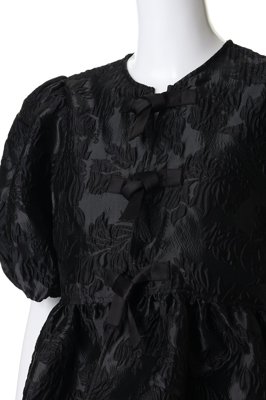 【ガニー/GANNI】のSatin Cloque ペプラム ブラウス 人気、トレンドファッション・服の通販 founy(ファニー) ファッション Fashion レディースファッション Fashion for Women トップス・カットソー Cut & Sew Tops シャツ・ブラウス・オフィスカジュアル Elegant Blouses & Button-Ups 2026年 2026 ショート Short, Short Length スリーブ Sleeve, Long Sleeve / Short Sleeve パーティ Party, Party Style フラワー Flower, Floral フレア Flare, Flared ペプラム Peplum, Flared Hem リボン Ribbon, Bow 夏 Summer 春 Spring S/S・春夏 SS, Spring/Summer, Warm Season other-5|ID: prp329100004828061 ipo3291000000035135873