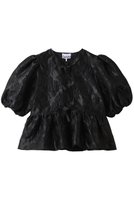 【ガニー/GANNI】のSatin Cloque ペプラム ブラウス 人気、トレンドファッション・服の通販 founy(ファニー) ファッション Fashion レディースファッション Fashion for Women トップス・カットソー Cut & Sew Tops シャツ・ブラウス・オフィスカジュアル Elegant Blouses & Button-Ups 2026年 2026 ショート Short, Short Length スリーブ Sleeve, Long Sleeve / Short Sleeve パーティ Party, Party Style フラワー Flower, Floral フレア Flare, Flared ペプラム Peplum, Flared Hem リボン Ribbon, Bow 夏 Summer 春 Spring S/S・春夏 SS, Spring/Summer, Warm Season |ID:prp329100004828061