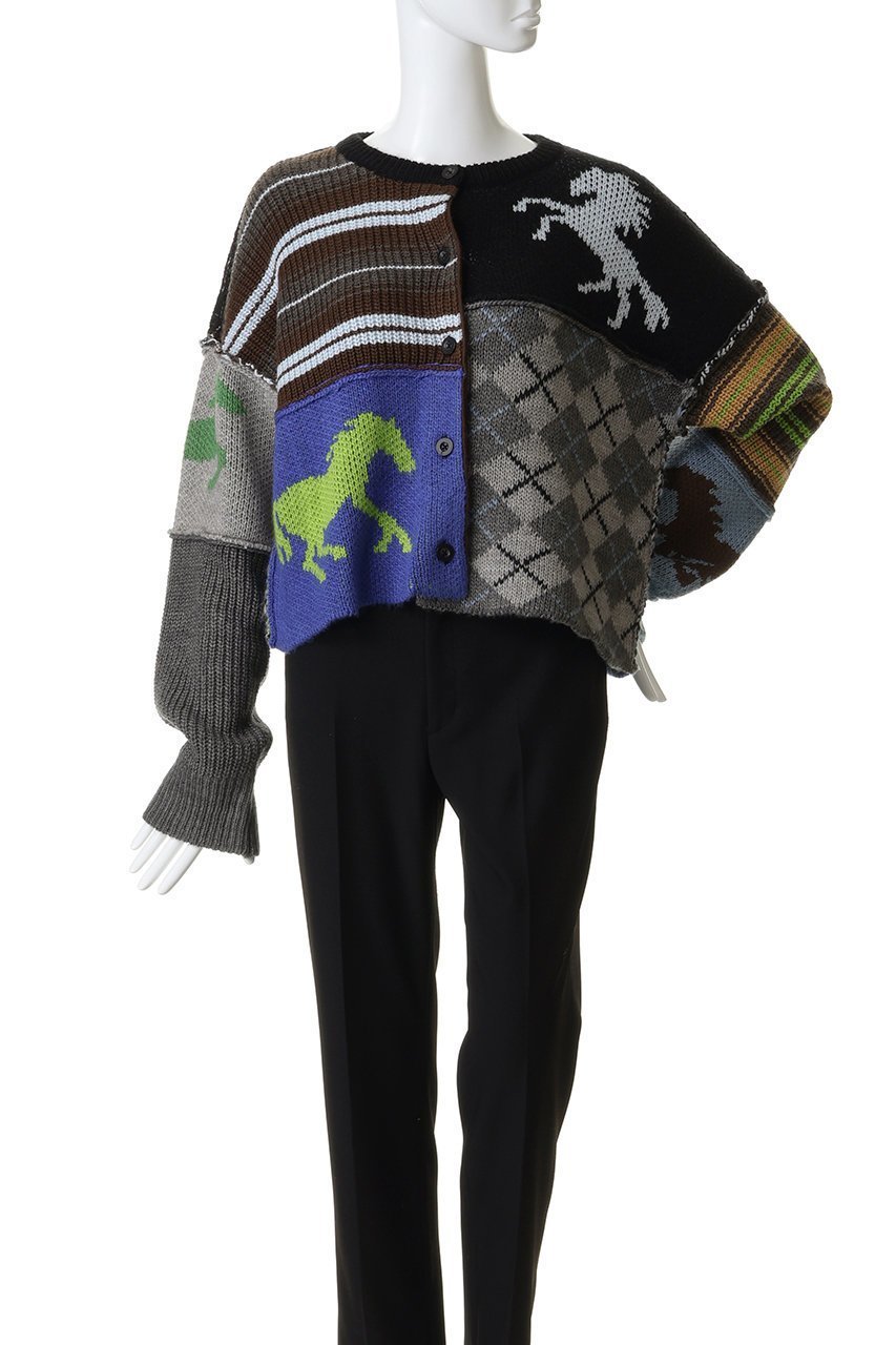 【メゾンスペシャル/MAISON SPECIAL】のHorse Knit Cardigan/ホースニットカーデ 人気、トレンドファッション・服の通販 founy(ファニー) 　ファッション　Fashion　レディースファッション　Fashion for Women　トップス・カットソー　Cut & Sew Tops　ニット　Knit Tops & Sweaters　カーディガン・羽織り　Layered Style Cardigans　カラフル　Colorful Design　カーディガン　Cardigan, Knitwear　バランス　Balance, Style Balance　ボーダー　Border, Stripe　モチーフ　Motif, Design Theme　ランダム　Random, Irregular　冬　Winter / This Winter　other-2|ID: prp329100004828083 ipo3291000000035136074