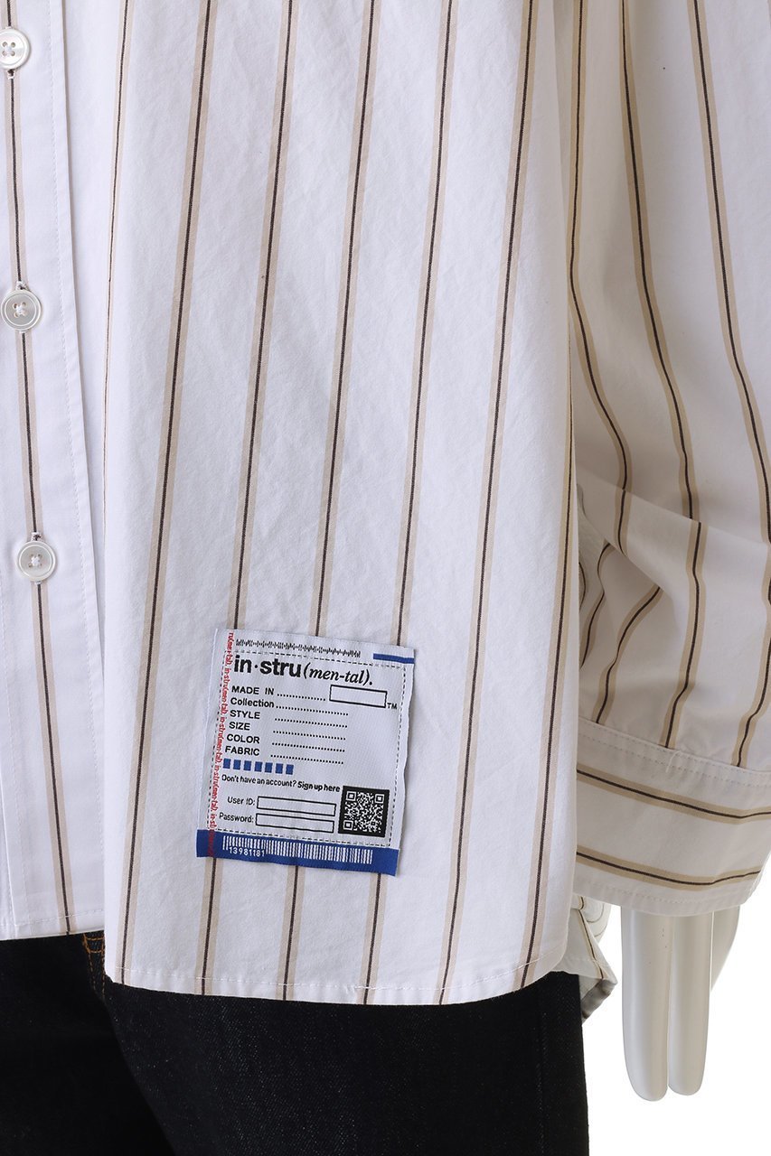 【メゾン ミハラヤスヒロ/Maison MIHARA YASUHIRO / MEN】の【MEN】【in-stru(men-tal).】COTTON HIGH DENSITY ストライプ ロングスリーブ シャツ 人気、トレンドファッション・服の通販 founy(ファニー) 　ファッション　Fashion　メンズファッション　Fashion for Men　2026年　2026　ストライプ　Stripe, Striped Pattern　スリーブ　Sleeve, Long Sleeve / Short Sleeve　ボトム　Bottoms, Lower Wear　ロング　Long, Long-Length　ワイド　Wide, Wide Fit　夏　Summer　春　Spring　S/S・春夏　SS, Spring/Summer, Warm Season　other-6|ID: prp329100004828086 ipo3291000000035136219