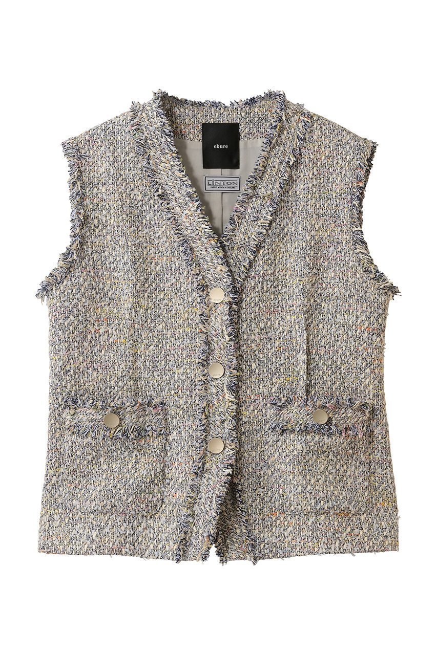 【エブール/ebure】のマルチツィード ノーカラージレ インテリア・キッズ・メンズ・レディースファッション・服の通販 founy(ファニー) 　ファッション　Fashion　レディースファッション　Fashion for Women　アウター　Coat / Outerwear Collection　レディースジャケット・軽アウター　Jackets　2026年　2026　おすすめ　Recommended / Our Picks　イタリア　Italy　ジャケット　Jacket, Outerwear　セットアップ　Set-Up, Coordinated Outfit　ツイード／ツィード　Choker, Choker Necklace　デニム　Denim, Jeans Material　バイアス　Bias, Diagonal Cut　ベスト　Vest, Waistcoat　ポケット　Pocket, Pocket Detail　夏　Summer　春　Spring　S/S・春夏　SS, Spring/Summer, Warm Season　マルチ|ID: prp329100004828099 ipo3291000000036130632