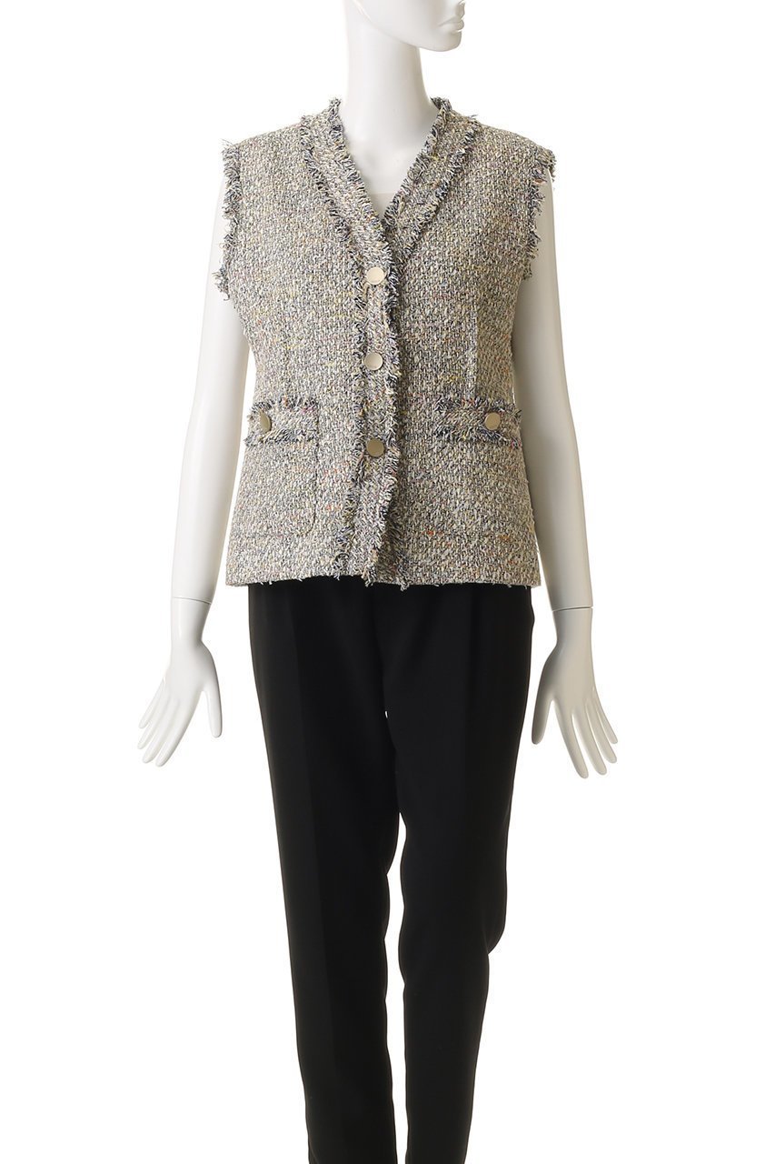 【エブール/ebure】のマルチツィード ノーカラージレ 人気、トレンドファッション・服の通販 founy(ファニー) 　ファッション　Fashion　レディースファッション　Fashion for Women　アウター　Coat / Outerwear Collection　レディースジャケット・軽アウター　Jackets　2026年　2026　おすすめ　Recommended / Our Picks　イタリア　Italy　ジャケット　Jacket, Outerwear　セットアップ　Set-Up, Coordinated Outfit　ツイード／ツィード　Choker, Choker Necklace　デニム　Denim, Jeans Material　バイアス　Bias, Diagonal Cut　ベスト　Vest, Waistcoat　ポケット　Pocket, Pocket Detail　夏　Summer　春　Spring　S/S・春夏　SS, Spring/Summer, Warm Season　other-2|ID: prp329100004828099 ipo3291000000036130633