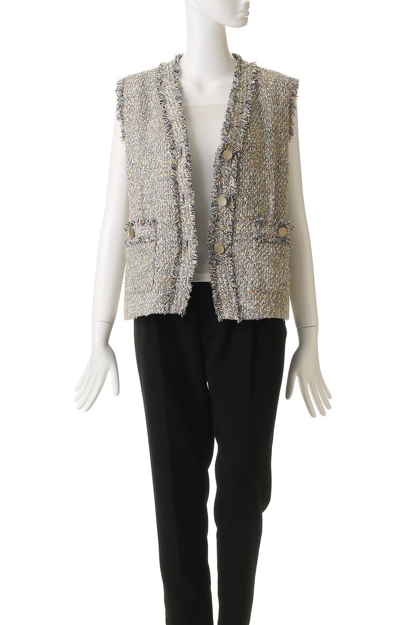 【エブール/ebure】のマルチツィード ノーカラージレ 人気、トレンドファッション・服の通販 founy(ファニー) 　ファッション　Fashion　レディースファッション　Fashion for Women　アウター　Coat / Outerwear Collection　レディースジャケット・軽アウター　Jackets　2026年　2026　おすすめ　Recommended / Our Picks　イタリア　Italy　ジャケット　Jacket, Outerwear　セットアップ　Set-Up, Coordinated Outfit　ツイード／ツィード　Choker, Choker Necklace　デニム　Denim, Jeans Material　バイアス　Bias, Diagonal Cut　ベスト　Vest, Waistcoat　ポケット　Pocket, Pocket Detail　夏　Summer　春　Spring　S/S・春夏　SS, Spring/Summer, Warm Season　other-7|ID: prp329100004828099 ipo3291000000036130638