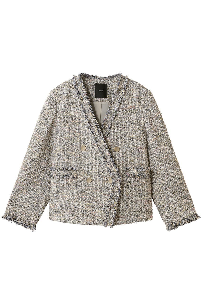 【エブール/ebure】のマルチツィード ダブルブレストジャケット 人気、トレンドファッション・服の通販 founy(ファニー) 　ファッション　Fashion　レディースファッション　Fashion for Women　アウター　Coat / Outerwear Collection　レディースジャケット・軽アウター　Jackets　2026年　2026　おすすめ　Recommended / Our Picks　イタリア　Italy　オケージョン　Occasion Wear　ジャケット　Jacket, Outerwear　ツイード／ツィード　Choker, Choker Necklace　デニム　Denim, Jeans Material　バイアス　Bias, Diagonal Cut　フィット　Fit, Slim Fit　ポケット　Pocket, Pocket Detail　メタル　Metal, Metal Parts　夏　Summer　春　Spring　S/S・春夏　SS, Spring/Summer, Warm Season　 other-1|ID: prp329100004828100 ipo3291000000035849693