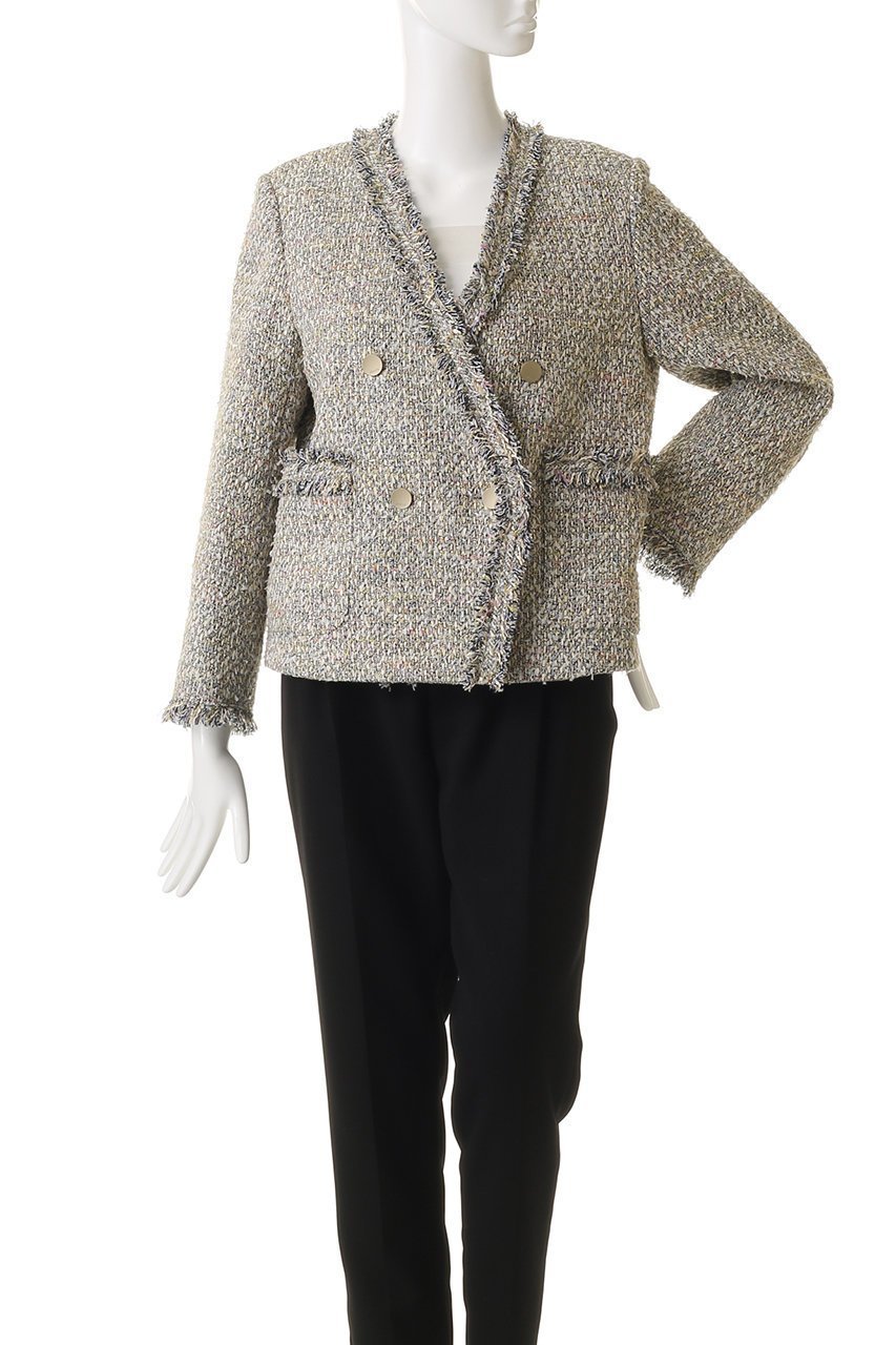 【エブール/ebure】のマルチツィード ダブルブレストジャケット 人気、トレンドファッション・服の通販 founy(ファニー) 　ファッション　Fashion　レディースファッション　Fashion for Women　アウター　Coat / Outerwear Collection　レディースジャケット・軽アウター　Jackets　2026年　2026　おすすめ　Recommended / Our Picks　イタリア　Italy　オケージョン　Occasion Wear　ジャケット　Jacket, Outerwear　ツイード／ツィード　Choker, Choker Necklace　デニム　Denim, Jeans Material　バイアス　Bias, Diagonal Cut　フィット　Fit, Slim Fit　ポケット　Pocket, Pocket Detail　メタル　Metal, Metal Parts　夏　Summer　春　Spring　S/S・春夏　SS, Spring/Summer, Warm Season　other-2|ID: prp329100004828100 ipo3291000000035849698