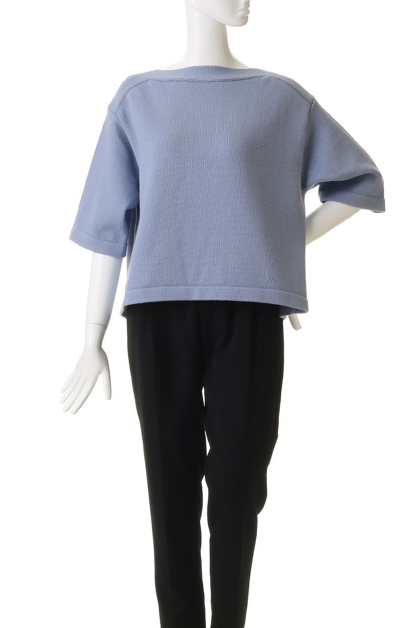 【エブール/ebure】のコットンナイロンミドルゲージニット ボートネックプルオーバー 人気、トレンドファッション・服の通販 founy(ファニー) 　ファッション　Fashion　レディースファッション　Fashion for Women　トップス・カットソー　Cut & Sew Tops　ニット　Knit Tops & Sweaters　カジュアルプルオーバー・ニットトップス　Pullovers & Knit Tops / Casual Pullovers　2026年　2026　フロント　Front, Front Design　モダン　Modern, Contemporary　リラックス　Relax, Relaxed Fit　夏　Summer　春　Spring　S/S・春夏　SS, Spring/Summer, Warm Season　other-2|ID: prp329100004828102 ipo3291000000036076226