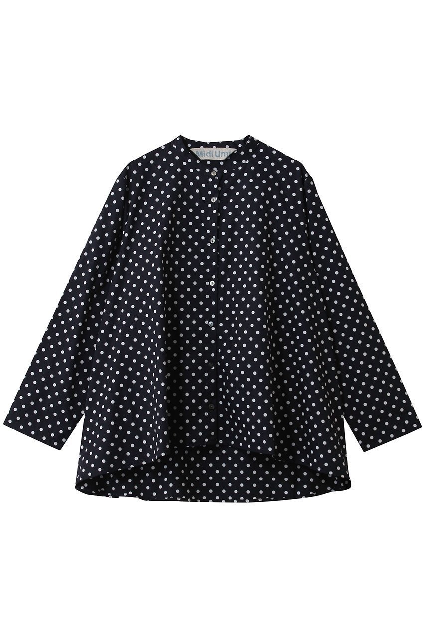 【ミディウミ/MidiUmi】のdots shirt シャツ インテリア・キッズ・メンズ・レディースファッション・服の通販 founy(ファニー) 　ファッション　Fashion　レディースファッション　Fashion for Women　トップス・カットソー　Cut & Sew Tops　シャツ・ブラウス・オフィスカジュアル　Elegant Blouses & Button-Ups　2026年　2026　スリーブ　Sleeve, Long Sleeve / Short Sleeve　ドット　Polka Dot, Dot Pattern　フレア　Flare, Flared　ブロード　Broadcloth, Fine Cotton　ロング　Long, Long-Length　エレガント 上品　Elegant　夏　Summer　春　Spring　S/S・春夏　SS, Spring/Summer, Warm Season　navy|ID: prp329100004828932 ipo3291000000035145505
