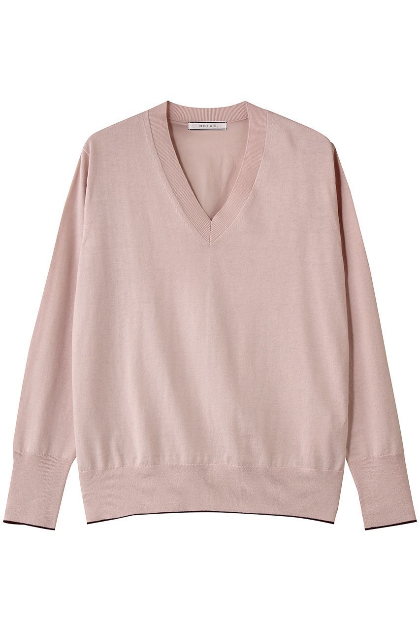 【ベイジ,/BEIGE,】のCHLOR(クロー)/ニット インテリア・キッズ・メンズ・レディースファッション・服の通販 founy(ファニー) 　ファッション　Fashion　レディースファッション　Fashion for Women　トップス・カットソー　Cut & Sew Tops　ニット　Knit Tops & Sweaters　カジュアルプルオーバー・ニットトップス　Pullovers & Knit Tops / Casual Pullovers　2026年　2026　バランス　Balance, Style Balance　ベーシック　Basic, Essential　夏　Summer　定番　Standard, Basic Item　春　Spring　S/S・春夏　SS, Spring/Summer, Warm Season　A/W・秋冬　Autumn/Winter　Pink|ID: prp329100004828935 ipo3291000000035977041