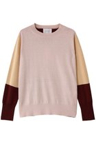 【ベイジ,/BEIGE,】のCHLOR(クロー)/ウールシルク配色クルーネックニット Pink|ID: prp329100004828936 ipo3291000000035145537