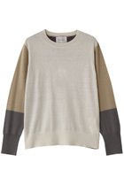 【ベイジ,/BEIGE,】のCHLOR(クロー)/ウールシルク配色クルーネックニット Ecru|ID: prp329100004828936 ipo3291000000035145538