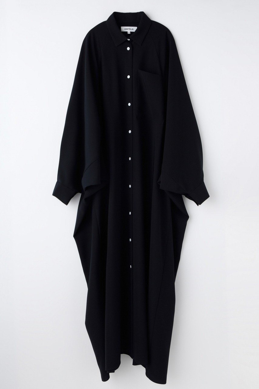 【エンフォルド/ENFOLD】のCIRCLE TUCK DRESS インテリア・キッズ・メンズ・レディースファッション・服の通販 founy(ファニー) 　ファッション　Fashion　レディースファッション　Fashion for Women　ワンピース　Dresses　フォーマル・パーティードレス・結婚式用ドレス　Elegant & Casual Dresses　チュニック　Tunic Tops & Dresses　2026年　2026　アシンメトリー　Asymmetrical Style　スーツ　Suit, Formalwear　チュニック　Tunic, Long Top　ドレス　Dress, One-Piece　パターン　Pattern, Design Print　フォルム　Silhouette, Form　ロング　Long, Long-Length　切替　Switching, Contrast Panel　夏　Summer　春　Spring　S/S・春夏　SS, Spring/Summer, Warm Season　ダークネイビー|ID: prp329100004829004 ipo3291000000035391954