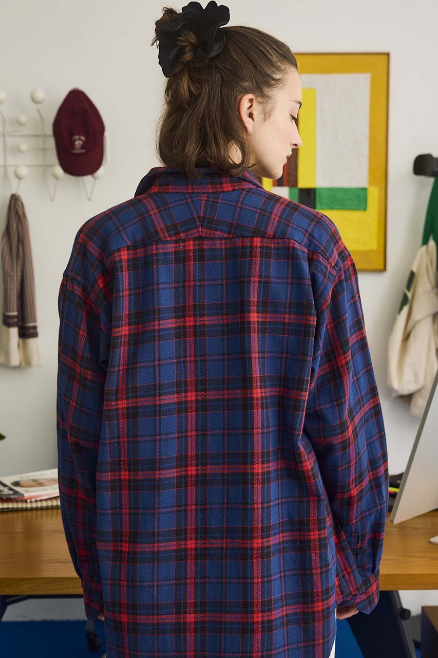 【オブラダ/Oblada】のチェックオーセンティックシャツ 人気、トレンドファッション・服の通販 founy(ファニー) 　ファッション　Fashion　レディースファッション　Fashion for Women　トップス・カットソー　Cut & Sew Tops　シャツ・ブラウス・オフィスカジュアル　Elegant Blouses & Button-Ups　2026年　2026　スラックス　Slacks, Dress Pants　スリーブ　Sleeve, Long Sleeve / Short Sleeve　チェック　Check, Plaid, Tartan　デニム　Denim, Jeans Material　ロング　Long, Long-Length　夏　Summer　春　Spring　S/S・春夏　SS, Spring/Summer, Warm Season　other-8|ID: prp329100004829013 ipo3291000000036069286