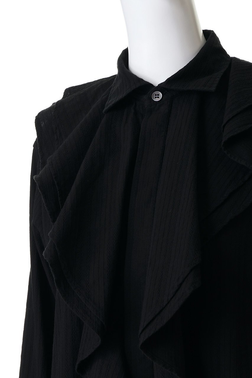 【オブラダ/Oblada】のオーバーダイラッフルブラウス 人気、トレンドファッション・服の通販 founy(ファニー) 　ファッション　Fashion　レディースファッション　Fashion for Women　トップス・カットソー　Cut & Sew Tops　シャツ・ブラウス・オフィスカジュアル　Elegant Blouses & Button-Ups　2026年　2026　エレガント 上品　Elegant　スリーブ　Sleeve, Long Sleeve / Short Sleeve　デニム　Denim, Jeans Material　フレア　Flare, Flared　フロント　Front, Front Design　ラッフル　Ruffle, Frill　ロング　Long, Long-Length　夏　Summer　春　Spring　S/S・春夏　SS, Spring/Summer, Warm Season　other-5|ID: prp329100004829015 ipo3291000000035146193