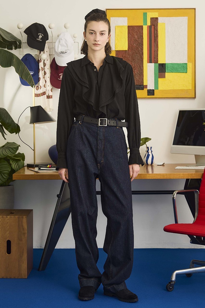 【オブラダ/Oblada】のオーバーダイラッフルブラウス 人気、トレンドファッション・服の通販 founy(ファニー) 　ファッション　Fashion　レディースファッション　Fashion for Women　トップス・カットソー　Cut & Sew Tops　シャツ・ブラウス・オフィスカジュアル　Elegant Blouses & Button-Ups　2026年　2026　エレガント 上品　Elegant　スリーブ　Sleeve, Long Sleeve / Short Sleeve　デニム　Denim, Jeans Material　フレア　Flare, Flared　フロント　Front, Front Design　ラッフル　Ruffle, Frill　ロング　Long, Long-Length　夏　Summer　春　Spring　S/S・春夏　SS, Spring/Summer, Warm Season　other-6|ID: prp329100004829015 ipo3291000000035146195