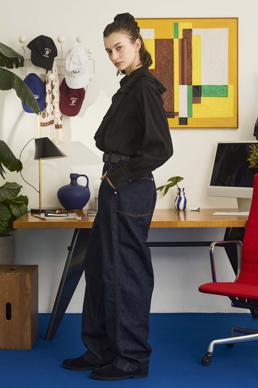 【オブラダ/Oblada】のオーバーダイラッフルブラウス 人気、トレンドファッション・服の通販 founy(ファニー) 　ファッション　Fashion　レディースファッション　Fashion for Women　トップス・カットソー　Cut & Sew Tops　シャツ・ブラウス・オフィスカジュアル　Elegant Blouses & Button-Ups　2026年　2026　エレガント 上品　Elegant　スリーブ　Sleeve, Long Sleeve / Short Sleeve　デニム　Denim, Jeans Material　フレア　Flare, Flared　フロント　Front, Front Design　ラッフル　Ruffle, Frill　ロング　Long, Long-Length　夏　Summer　春　Spring　S/S・春夏　SS, Spring/Summer, Warm Season　other-7|ID: prp329100004829015 ipo3291000000035146196