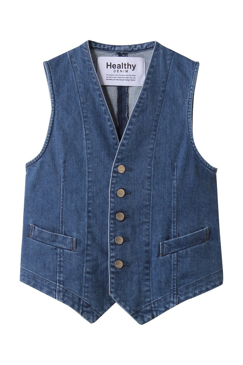 【ヘルシーデニム/Healthy Denim】のRucola デニムベスト インテリア・キッズ・メンズ・レディースファッション・服の通販 founy(ファニー) 　ファッション　Fashion　レディースファッション　Fashion for Women　アウター　Coat / Outerwear Collection　レディースジャケット・軽アウター　Jackets　2026年　2026　ジャケット　Jacket, Outerwear　デニム　Denim, Jeans Material　ベスト　Vest, Waistcoat　モダン　Modern, Contemporary　ヴィンテージ　Vintage Style　夏　Summer　春　Spring　S/S・春夏　SS, Spring/Summer, Warm Season　Clean Mid|ID: prp329100004829017 ipo3291000000036069297
