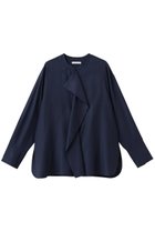 【エブール/ebure】の【店舗限定】ドレープポプリン ノーカラーブラウス 人気、トレンドファッション・服の通販 founy(ファニー) ファッション Fashion レディースファッション Fashion for Women トップス・カットソー Cut & Sew Tops シャツ・ブラウス・オフィスカジュアル Elegant Blouses & Button-Ups 2026年 2026 インナー Innerwear ジャケット Jacket, Outerwear スリーブ Sleeve, Long Sleeve / Short Sleeve ドレープ Drape, Draping Fabric バランス Balance, Style Balance フロント Front, Front Design ボトム Bottoms, Lower Wear ラッフル Ruffle, Frill ロング Long, Long-Length エレガント 上品 Elegant 夏 Summer 春 Spring S/S・春夏 SS, Spring/Summer, Warm Season thumbnail ネイビー|ID: prp329100004829045 ipo3291000000035146391