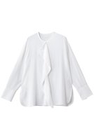 【エブール/ebure】の【店舗限定】ドレープポプリン ノーカラーブラウス 人気、トレンドファッション・服の通販 founy(ファニー) ファッション Fashion レディースファッション Fashion for Women トップス・カットソー Cut & Sew Tops シャツ・ブラウス・オフィスカジュアル Elegant Blouses & Button-Ups 2026年 2026 インナー Innerwear ジャケット Jacket, Outerwear スリーブ Sleeve, Long Sleeve / Short Sleeve ドレープ Drape, Draping Fabric バランス Balance, Style Balance フロント Front, Front Design ボトム Bottoms, Lower Wear ラッフル Ruffle, Frill ロング Long, Long-Length エレガント 上品 Elegant 再入荷 Restock / Back in Stock 夏 Summer 春 Spring S/S・春夏 SS, Spring/Summer, Warm Season |ID:prp329100004829045