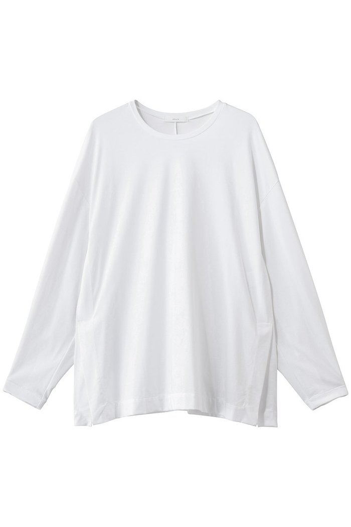 【エブール/ebure】の【店舗限定】ハイカウントプレーティング天竺 プルオーバーブラウス インテリア・キッズ・メンズ・レディースファッション・服の通販 founy(ファニー) https://founy.com/ ファッション Fashion レディースファッション Fashion for Women トップス・カットソー Cut & Sew Tops シャツ・ブラウス・オフィスカジュアル Elegant Blouses & Button-Ups カジュアルプルオーバー・ニットトップス Pullovers & Knit Tops / Casual Pullovers 2026年 2026 なめらか Smooth, Silky Texture カットソー Cut and Sewn Top シンプル Simple, Minimal ストレッチ Stretch, Stretchy Fabric スリット Slit, Slit Detail スリーブ Sleeve, Long Sleeve / Short Sleeve ロング Long, Long-Length エレガント 上品 Elegant 夏 Summer 春 Spring S/S・春夏 SS, Spring/Summer, Warm Season |ID: prp329100004829053 ipo3291000000035146434