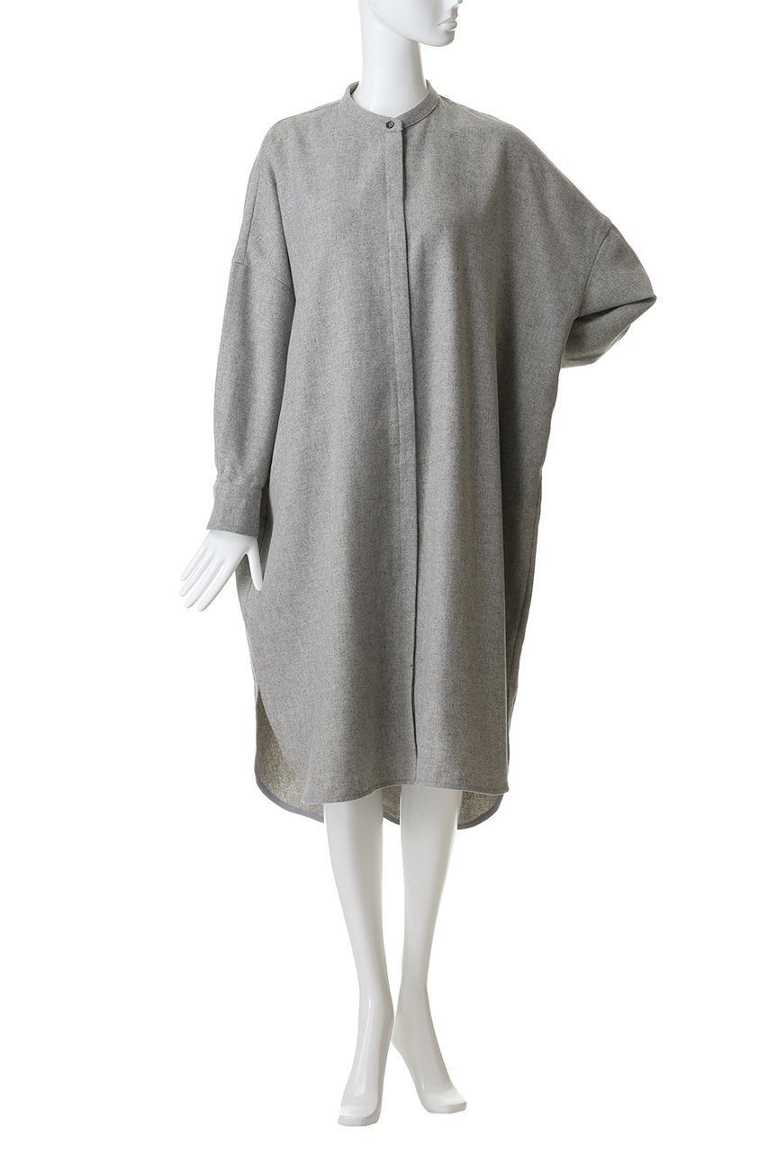 【ミズイロ インド/mizuiro ind】のwool blend stand collar shirt OP ワンピース 人気、トレンドファッション・服の通販 founy(ファニー) 　ファッション　Fashion　レディースファッション　Fashion for Women　ワンピース　Dresses　チュニック　Tunic Tops & Dresses　スタンド　Stand Collar, Upright Stand　チュニック　Tunic, Long Top　リラックス　Relax, Relaxed Fit　ロング　Long, Long-Length　新作・新入荷　New Arrivals / New In　羽織　Haori, Light Jacket　other-2|ID: prp329100004829075 ipo3291000000035146601