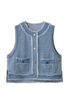 【スリー ドッツ/three dots】のニードルパンチ デニムジレ 人気、トレンドファッション・服の通販 founy(ファニー) ファッション Fashion レディースファッション Fashion for Women アウター Coat / Outerwear Collection レディースジャケット・軽アウター Jackets コンパクト Compact, Small Size ジャケット Jacket, Outerwear ツイード Twill, Twill Weave デニム Denim, Jeans Material ノースリーブ Sleeveless, No-Sleeve フリンジ Fringe, Tassel ベスト Vest, Waistcoat 再入荷 Restock / Back in Stock thumbnail ウォッシュド|ID: prp329100004829076 ipo3291000000036805901