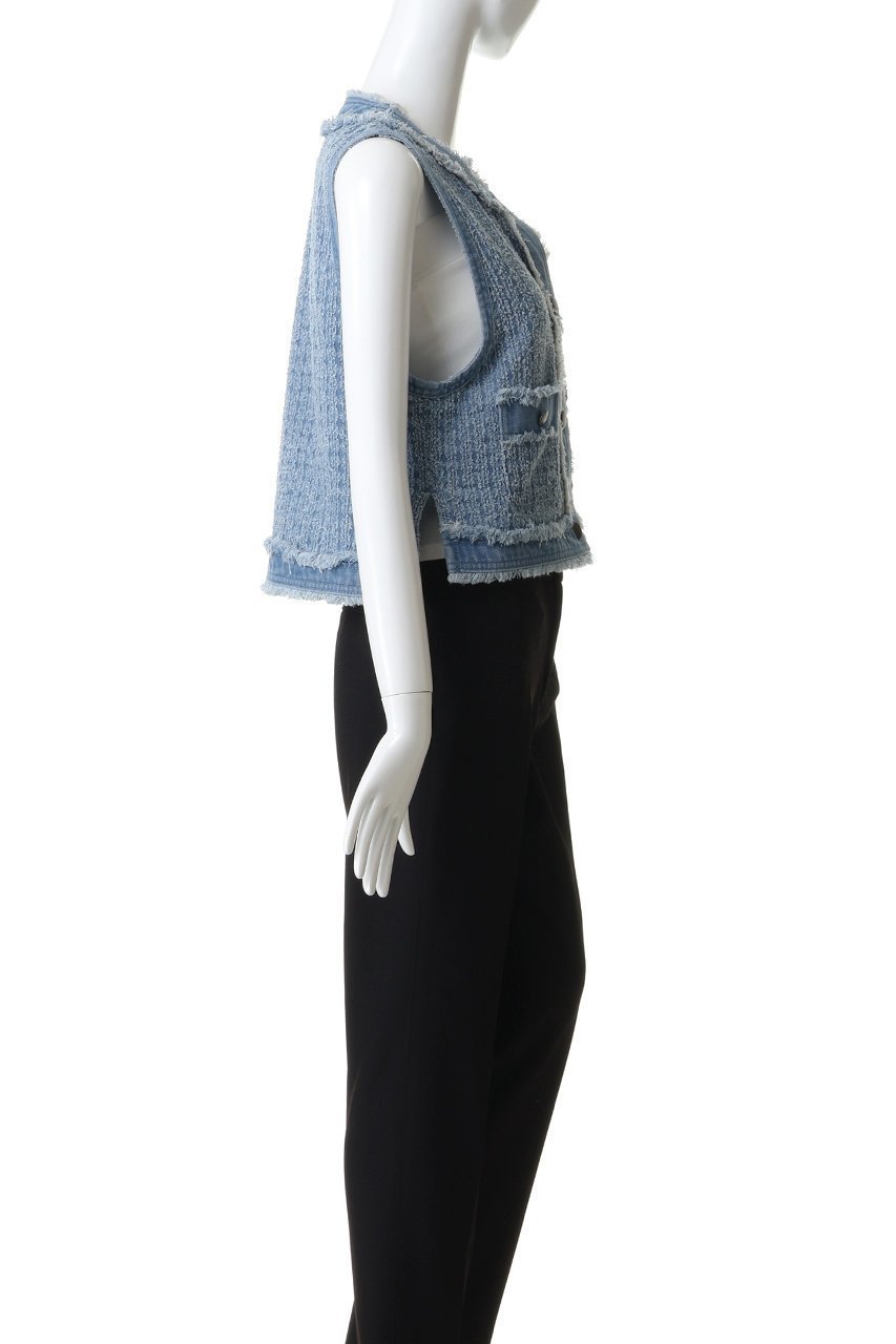 【スリー ドッツ/three dots】のニードルパンチ デニムジレ 人気、トレンドファッション・服の通販 founy(ファニー) 　ファッション　Fashion　レディースファッション　Fashion for Women　アウター　Coat / Outerwear Collection　レディースジャケット・軽アウター　Jackets　コンパクト　Compact, Small Size　ジャケット　Jacket, Outerwear　ツイード　Twill, Twill Weave　デニム　Denim, Jeans Material　ノースリーブ　Sleeveless, No-Sleeve　フリンジ　Fringe, Tassel　ベスト　Vest, Waistcoat　再入荷　Restock / Back in Stock　other-3|ID: prp329100004829076 ipo3291000000036805911