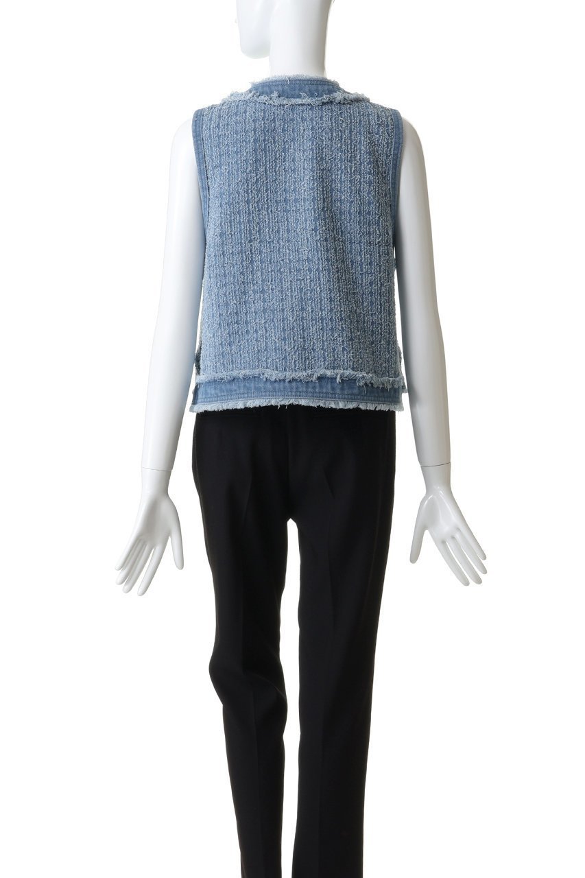 【スリー ドッツ/three dots】のニードルパンチ デニムジレ 人気、トレンドファッション・服の通販 founy(ファニー) 　ファッション　Fashion　レディースファッション　Fashion for Women　アウター　Coat / Outerwear Collection　レディースジャケット・軽アウター　Jackets　コンパクト　Compact, Small Size　ジャケット　Jacket, Outerwear　ツイード　Twill, Twill Weave　デニム　Denim, Jeans Material　ノースリーブ　Sleeveless, No-Sleeve　フリンジ　Fringe, Tassel　ベスト　Vest, Waistcoat　再入荷　Restock / Back in Stock　other-4|ID: prp329100004829076 ipo3291000000036805914