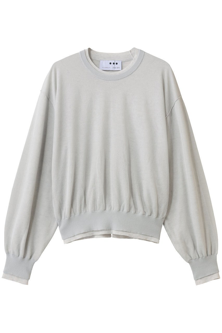【スリー ドッツ/three dots】のダブルレイヤー プルオーバー 人気、トレンドファッション・服の通販 founy(ファニー) 　ファッション　Fashion　レディースファッション　Fashion for Women　トップス・カットソー　Cut & Sew Tops　ニット　Knit Tops & Sweaters　カジュアルプルオーバー・ニットトップス　Pullovers & Knit Tops / Casual Pullovers　シアー　Sheer, See-Through　スリット　Slit, Slit Detail　春　Spring　 other-1|ID: prp329100004829080 ipo3291000000036805926