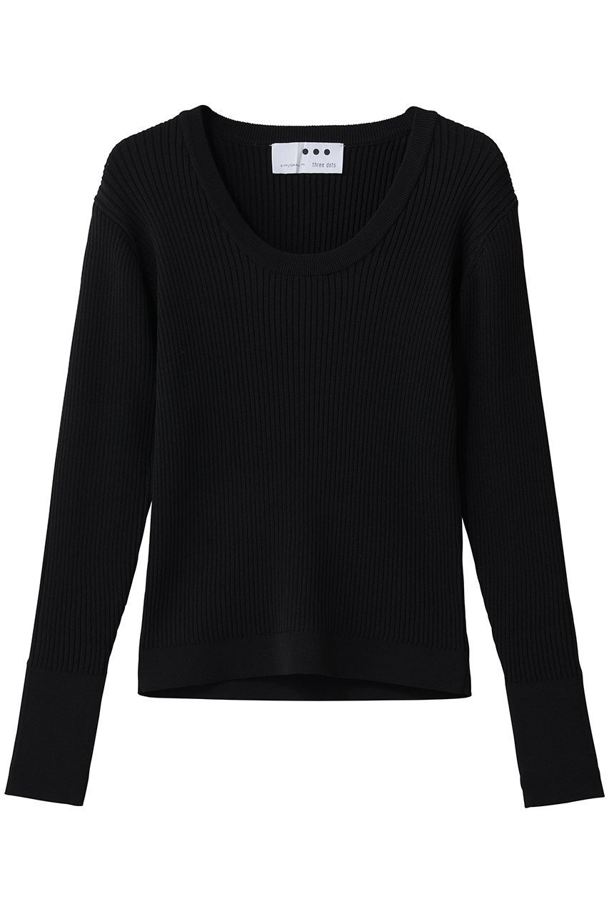 【スリー ドッツ/three dots】のラメレーヨン リブジェシカ インテリア・キッズ・メンズ・レディースファッション・服の通販 founy(ファニー) 　ファッション　Fashion　レディースファッション　Fashion for Women　トップス・カットソー　Cut & Sew Tops　シャツ・ブラウス・オフィスカジュアル　Elegant Blouses & Button-Ups　ロングTシャツ・Tシャツ　Longline T-Shirts & Tees　カットソー・ベーシックTシャツ　Cut-and-Sewn Tops / Stretch Tees & Basics　2026年　2026　インナー　Innerwear　シンプル　Simple, Minimal　スリーブ　Sleeve, Long Sleeve / Short Sleeve　デコルテ　Décolleté, Neckline　ロング　Long, Long-Length　エレガント 上品　Elegant　夏　Summer　春　Spring　S/S・春夏　SS, Spring/Summer, Warm Season　ブラック|ID: prp329100004829082 ipo3291000000035146665