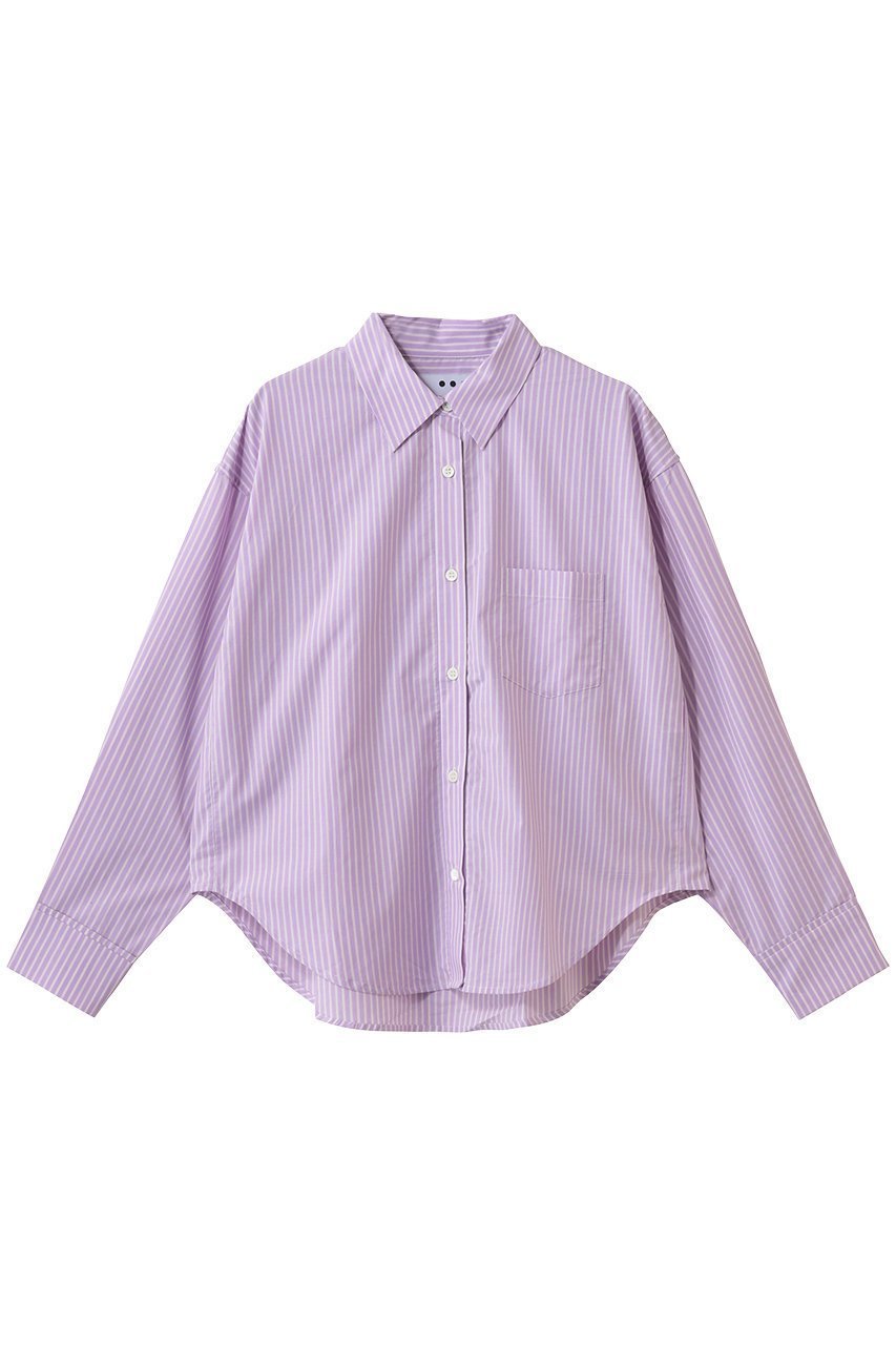 【スリー ドッツ/three dots】のブロードストライプ ルーズシャツ インテリア・キッズ・メンズ・レディースファッション・服の通販 founy(ファニー) 　ファッション　Fashion　レディースファッション　Fashion for Women　トップス・カットソー　Cut & Sew Tops　シャツ・ブラウス・オフィスカジュアル　Elegant Blouses & Button-Ups　2026年　2026　カフス　Cuff Design　シンプル　Simple, Minimal　ストライプ　Stripe, Striped Pattern　スリーブ　Sleeve, Long Sleeve / Short Sleeve　ブロード　Broadcloth, Fine Cotton　ベーシック　Basic, Essential　ロング　Long, Long-Length　夏　Summer　春　Spring　S/S・春夏　SS, Spring/Summer, Warm Season　パープルマルチ|ID: prp329100004829084 ipo3291000000035146680