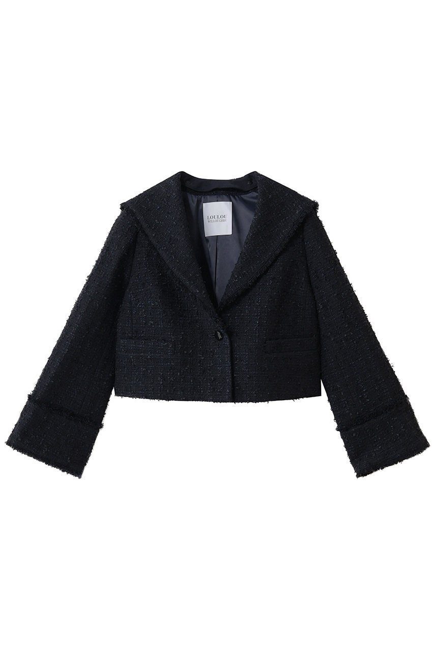 【アルアバイル/allureville】の【Loulou Willoughby】ファンシーツイードセーラージャケット インテリア・キッズ・メンズ・レディースファッション・服の通販 founy(ファニー) 　ファッション　Fashion　レディースファッション　Fashion for Women　アウター　Coat / Outerwear Collection　レディースジャケット・軽アウター　Jackets　2026年　2026　クラシック　Classic, Timeless Style　コンパクト　Compact, Small Size　シンプル　Simple, Minimal　ジャケット　Jacket, Outerwear　スリーブ　Sleeve, Long Sleeve / Short Sleeve　ツイード　Twill, Twill Weave　バランス　Balance, Style Balance　ボトム　Bottoms, Lower Wear　エレガント 上品　Elegant　夏　Summer　春　Spring　S/S・春夏　SS, Spring/Summer, Warm Season　ネイビー|ID: prp329100004829096 ipo3291000000036069528