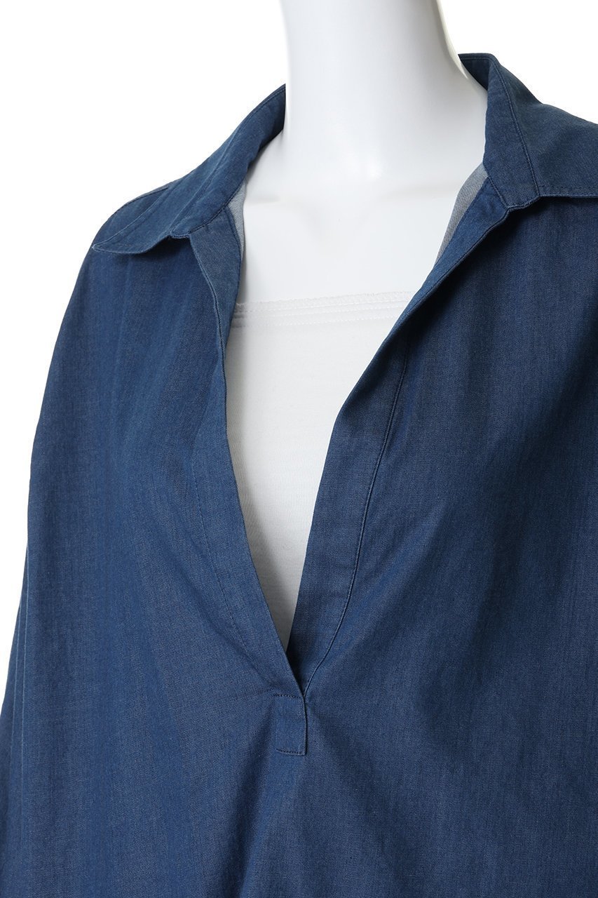 【マルティニーク/martinique】のデニムスキッパーシャツ(セットアップ可) 人気、トレンドファッション・服の通販 founy(ファニー) 　ファッション　Fashion　レディースファッション　Fashion for Women　トップス・カットソー　Cut & Sew Tops　シャツ・ブラウス・オフィスカジュアル　Elegant Blouses & Button-Ups　2026年　2026　スキッパー　Skipper, Open Collar　スリット　Slit, Slit Detail　スリーブ　Sleeve, Long Sleeve / Short Sleeve　セットアップ　Set-Up, Coordinated Outfit　デニム　Denim, Jeans Material　トレンド　Trend, Trending Now　リラックス　Relax, Relaxed Fit　ロング　Long, Long-Length　エレガント 上品　Elegant　夏　Summer　春　Spring　S/S・春夏　SS, Spring/Summer, Warm Season　other-5|ID: prp329100004829101 ipo3291000000035146805