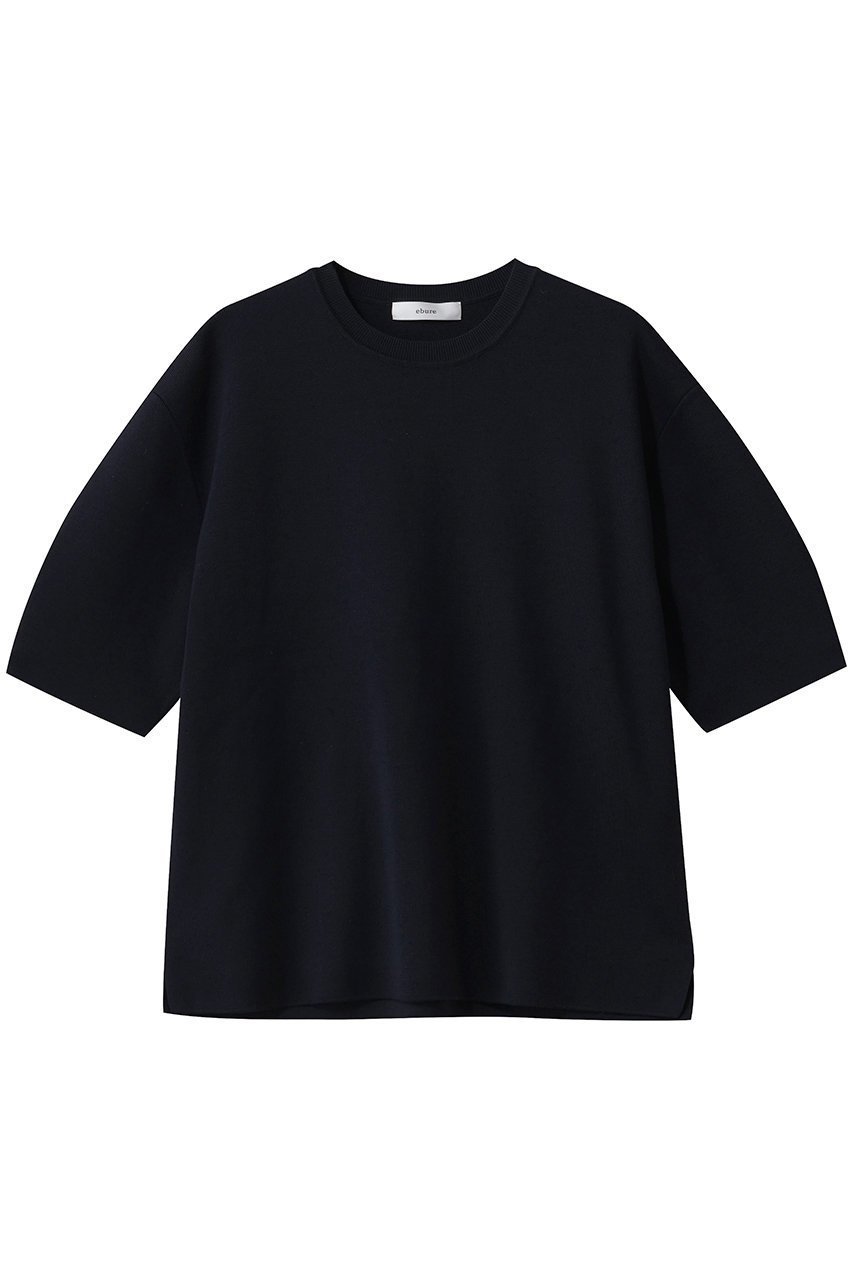 【エブール/ebure】の【1/16 0:00販売開始】シルクコットンハイゲージ ハーフスリーブニットプルオーバー インテリア・キッズ・メンズ・レディースファッション・服の通販 founy(ファニー) 　ファッション　Fashion　レディースファッション　Fashion for Women　トップス・カットソー　Cut & Sew Tops　ニット　Knit Tops & Sweaters　カジュアルプルオーバー・ニットトップス　Pullovers & Knit Tops / Casual Pullovers　2026年　2026　インド　Indian Textile　シルク　Silk, 100% Silk　フォルム　Silhouette, Form　ボトム　Bottoms, Lower Wear　エレガント 上品　Elegant　半袖　Short Sleeve, Half Sleeve　夏　Summer　春　Spring　S/S・春夏　SS, Spring/Summer, Warm Season　ネイビー|ID: prp329100004829120 ipo3291000000035147123