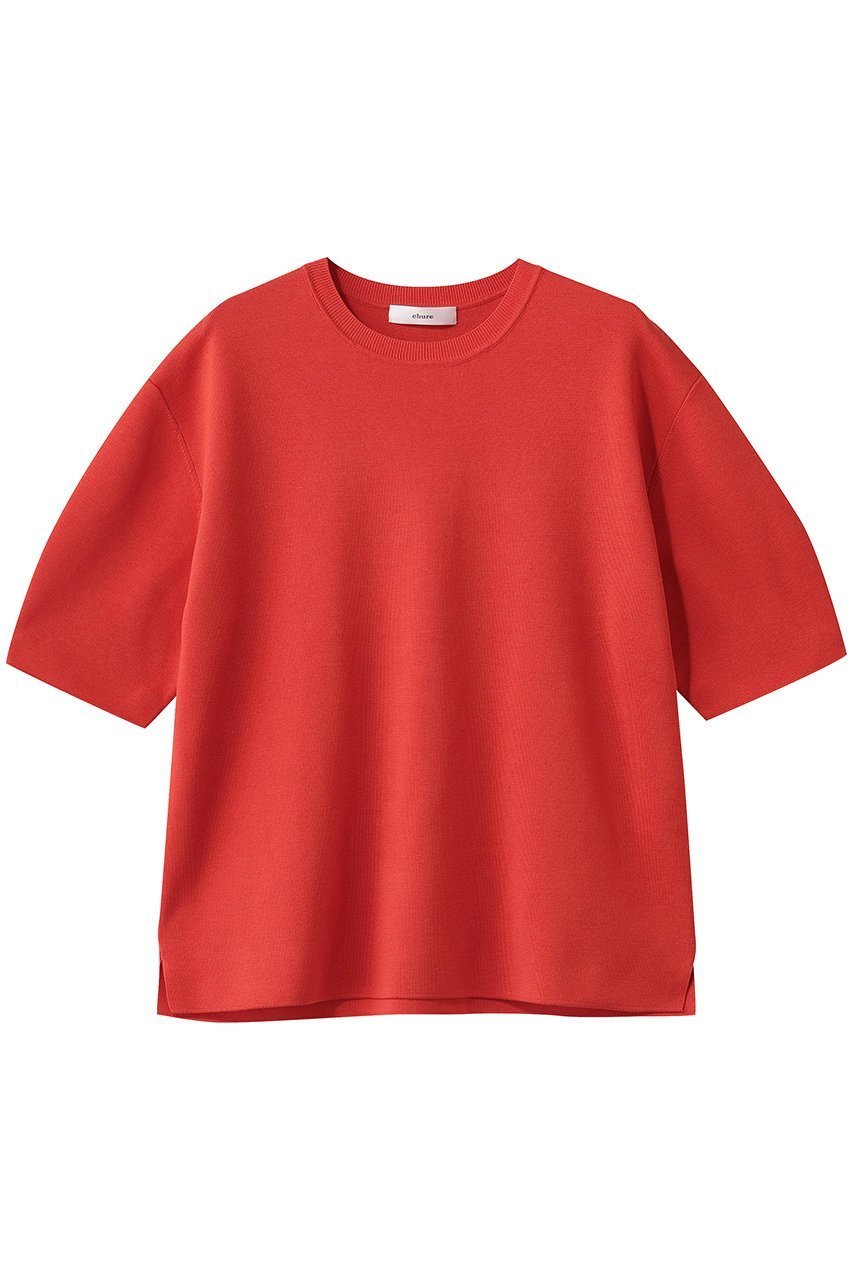 【エブール/ebure】のシルクコットンハイゲージ ハーフスリーブニットプルオーバー インテリア・キッズ・メンズ・レディースファッション・服の通販 founy(ファニー) 　ファッション　Fashion　レディースファッション　Fashion for Women　トップス・カットソー　Cut & Sew Tops　ニット　Knit Tops & Sweaters　カジュアルプルオーバー・ニットトップス　Pullovers & Knit Tops / Casual Pullovers　インド　Indian Textile　シルク　Silk, 100% Silk　フォルム　Silhouette, Form　ボトム　Bottoms, Lower Wear　エレガント 上品　Elegant　半袖　Short Sleeve, Half Sleeve　レッド|ID: prp329100004829120 ipo3291000000036642095
