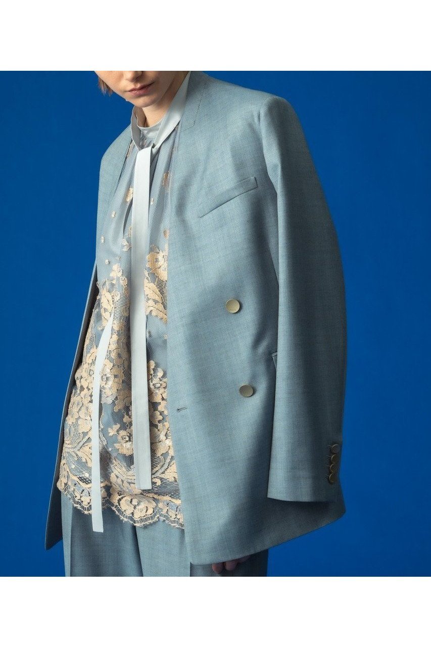 【エブール/ebure】の【1/16 0:00販売開始】ドライシャンブレー ダブルブレストノーカラージャケット 人気、トレンドファッション・服の通販 founy(ファニー) ファッション Fashion レディースファッション Fashion for Women アウター Coat / Outerwear Collection レディースジャケット・軽アウター Jackets ノーカラージャケット / シンプル上品コーデ Collarless Jackets 2026年 2026 シャンブレー Chambray, Denim-Like Fabric ジャケット Jacket, Outerwear ダブル Double, Double-Breasted パターン Pattern, Design Print マニッシュ Mannish, Boyish リュクス Luxury, Elegant, High-End, Chic エレガント 上品 Elegant 夏 Summer 春 Spring S/S・春夏 SS, Spring/Summer, Warm Season other-8|ID: prp329100004829124 ipo3291000000035147163