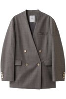 【エブール/ebure】のドライシャンブレー ダブルブレストノーカラージャケット 人気、トレンドファッション・服の通販 founy(ファニー) ファッション Fashion レディースファッション Fashion for Women アウター Coat / Outerwear Collection レディースジャケット・軽アウター Jackets ノーカラージャケット / シンプル上品コーデ Collarless Jackets 2026年 2026 シャンブレー Chambray, Denim-Like Fabric ジャケット Jacket, Outerwear ダブル Double, Double-Breasted パターン Pattern, Design Print マニッシュ Mannish, Boyish リュクス Luxury, Elegant, High-End, Chic エレガント 上品 Elegant 夏 Summer 春 Spring S/S・春夏 SS, Spring/Summer, Warm Season |ID:prp329100004829124